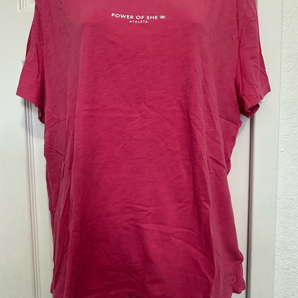 Athleta Fuchsia Tee with Empowering Slogan